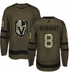 Mens Adidas Vegas Golden Knights 8 Griffin Reinhart Authentic Green Salute to Service NHL Jersey 