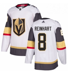 Mens Adidas Vegas Golden Knights 8 Griffin Reinhart Authentic White Away NHL Jersey 