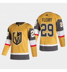 Vegas Golden Knights 29 Marc Andre Fleury Men Adidas 2020 21 Authentic Player Alternate Stitched NHL Jersey Gold