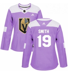 Womens Adidas Vegas Golden Knights 19 Reilly Smith Authentic Purple Fights Cancer Practice NHL Jersey 