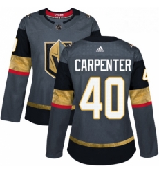 Womens Adidas Vegas Golden Knights 40 Ryan Carpenter Authentic Gray Home NHL Jersey 