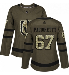 Womens Adidas Vegas Golden Knights 67 Max Pacioretty Authentic Green Salute to Service NHL Jersey 