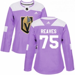 Womens Adidas Vegas Golden Knights 75 Ryan Reaves Authentic Purple Fights Cancer Practice NHL Jersey 