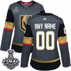 womens customized vegas golden knights jersey gray adidas nhl home 2018 stanley cup final authentic