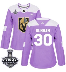 womens malcolm subban vegas golden knights jersey purple adidas 30 nhl 2018 stanley cup final authentic fights cancer practice