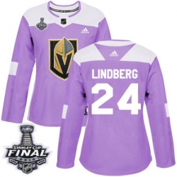 womens oscar lindberg vegas golden knights jersey purple adidas 24 nhl 2018 stanley cup final authentic fights cancer practice