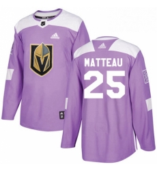 Youth Adidas Vegas Golden Knights 25 Stefan Matteau Authentic Purple Fights Cancer Practice NHL Jersey 