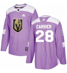 Youth Adidas Vegas Golden Knights 28 William Carrier Authentic Purple Fights Cancer Practice NHL Jersey 