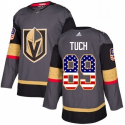 Youth Adidas Vegas Golden Knights 89 Alex Tuch Authentic Gray USA Flag Fashion NHL Jersey 