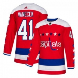 Men Washington Capitals 41 Vitek Vanecek Adidas Authentic Alternate Jersey   Red