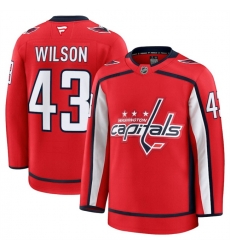 Men Washington Capitals 43 Tom Wilson Red 2024 25 Home Stitched Hockey Jersey