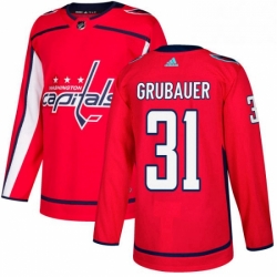 Mens Adidas Washington Capitals 31 Philipp Grubauer Premier Red Home NHL Jersey 