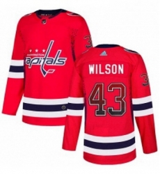 Mens Adidas Washington Capitals 43 Tom Wilson Authentic Red Drift Fashion NHL Jersey 