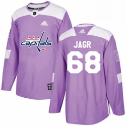 Mens Adidas Washington Capitals 68 Jaromir Jagr Authentic Purple Fights Cancer Practice NHL Jersey 