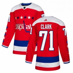 Mens Adidas Washington Capitals 71 Kody Clark Authentic Red Alternate NHL Jersey 