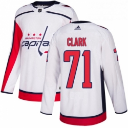 Mens Adidas Washington Capitals 71 Kody Clark Authentic White Away NHL Jerse