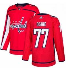 Mens Adidas Washington Capitals 77 TJ Oshie Premier Red Home NHL Jersey 