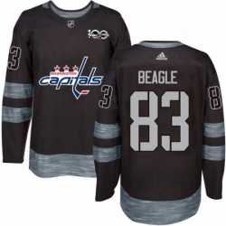 Mens Adidas Washington Capitals 83 Jay Beagle Authentic Black 1917 2017 100th Anniversary NHL Jersey 