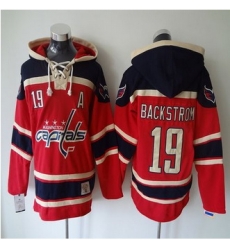 Washington Capitals #19 Nicklas Backstrom Red Sawyer Hooded Sweatshirt Stitched NHL jersey