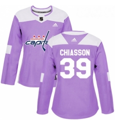 Womens Adidas Washington Capitals 39 Alex Chiasson Authentic Purple Fights Cancer Practice NHL Jersey 