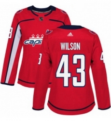 Womens Adidas Washington Capitals 43 Tom Wilson Authentic Red Home NHL Jersey 