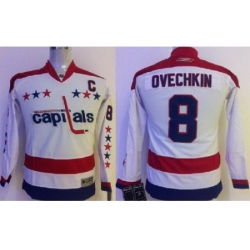 Kids Washington Capitals 8 Alex Ovechkin White Jerseys