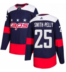 Youth Adidas Washington Capitals 25 Devante Smith Pelly Authentic Navy Blue 2018 Stadium Series NHL Jersey 