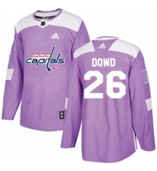 Youth Adidas Washington Capitals 26 Nic Dowd Authentic Purple Fights Cancer Practice NHL Jersey 