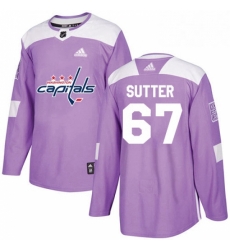 Youth Adidas Washington Capitals 67 Riley Sutter Authentic Purple Fights Cancer Practice NHL Jersey 