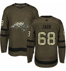 Youth Adidas Washington Capitals 68 Jaromir Jagr Authentic Green Salute to Service NHL Jersey 