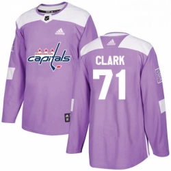 Youth Adidas Washington Capitals 71 Kody Clark Authentic Purple Fights Cancer Practice NHL Jersey 