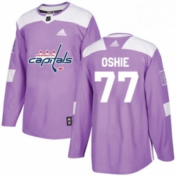 Youth Adidas Washington Capitals 77 TJ Oshie Authentic Purple Fights Cancer Practice NHL Jersey 