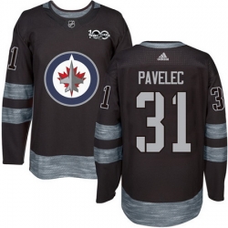 Jets #31 Ondrej Pavelec Black 1917 2017 100th Anniversary Stitched NHL Jersey