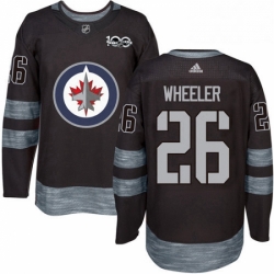 Mens Adidas Winnipeg Jets 26 Blake Wheeler Premier Black 1917 2017 100th Anniversary NHL Jersey 