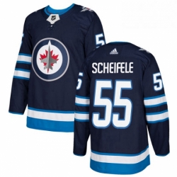 Mens Adidas Winnipeg Jets 55 Mark Scheifele Premier Navy Blue Home NHL Jersey 