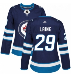 Womens Adidas Winnipeg Jets 29 Patrik Laine Premier Navy Blue Home NHL Jersey 