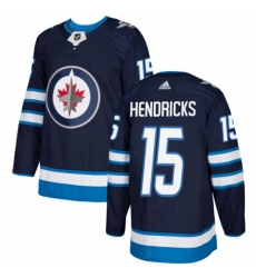 Youth Adidas Winnipeg Jets 15 Matt Hendricks Premier Navy Blue Home NHL Jersey 