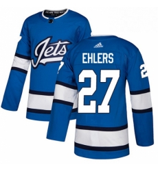 Youth Adidas Winnipeg Jets 27 Nikolaj Ehlers Authentic Blue Alternate NHL Jersey 