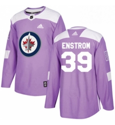 Youth Adidas Winnipeg Jets 39 Tobias Enstrom Authentic Purple Fights Cancer Practice NHL Jersey 