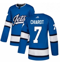 Youth Adidas Winnipeg Jets 7 Ben Chiarot Authentic Blue Alternate NHL Jersey 