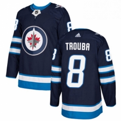 Youth Adidas Winnipeg Jets 8 Jacob Trouba Authentic Navy Blue Home NHL Jersey 