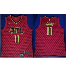 Hawks 11 Trae Young Red Nike Swingman Jersey