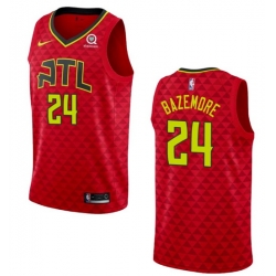 Men Atlanta Hawks 24 Kent Bazemore Red Statement Edition Stitched Jersey