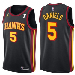 Men Atlanta Hawks #5 Dyson Daniels Black Stitched Swingman Basketball Jersey