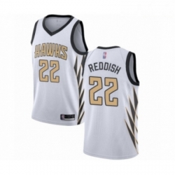 Mens Atlanta Hawks 22 Cam Reddish Authentic White Basketball Jersey City Edition 