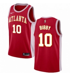 Mens Nike Atlanta Hawks 10 Mike Bibby Swingman Red NBA Jersey Statement Edition