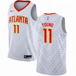 Mens Nike Atlanta Hawks 11 Trae Young Swingman White NBA Jersey Association Edition 