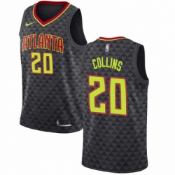 Mens Nike Atlanta Hawks 20 John Collins Authentic Black Road NBA Jersey Icon Edition 