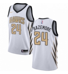 Mens Nike Atlanta Hawks 24 Kent Bazemore Swingman White NBA Jersey City Edition 