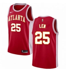 Mens Nike Atlanta Hawks 25 Alex Len Authentic Red NBA Jersey Statement Edition 